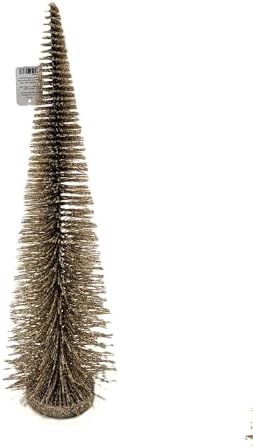 RAZ Christmas Bottle Brush Trees Set of 3 in Sparkling Champagne Gold, 17.5 Inches,14 Inches and 9 Inches High