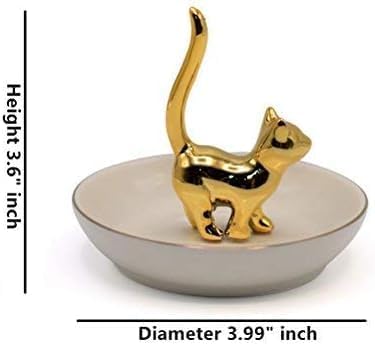 Ceramic Ring Dish Trinket Tray for Jewelry / Yellow Gold