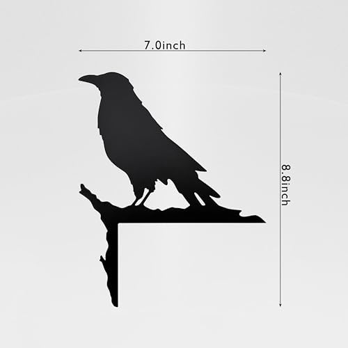 Raven Decor Door Corner Statue, Gothic Crow Door Frame Wall Decor Halloween