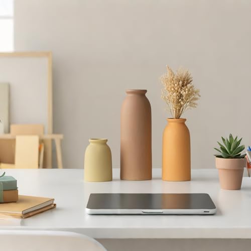 Ceramic Vase Set-3 / Brown Mix