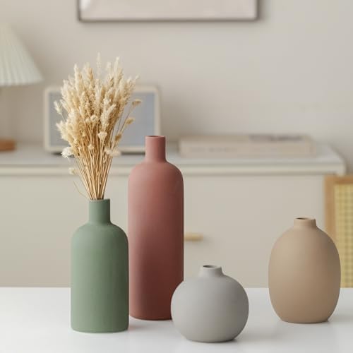 Modern Ceramic Vase Set / Green Mix Set 4