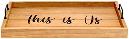 Elegant Designs HG2000-NTU Decorative Wood Serving Tray w/Handles, 15.50" x 12", This is Us, Natural Wood