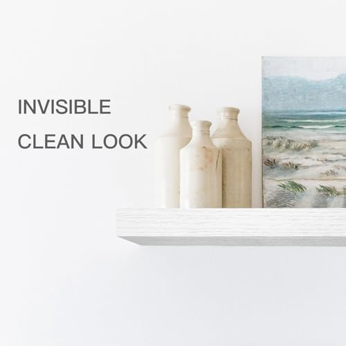 QEEIG Floating Shelves for Wall Small Shelf (White, Set of 2, 15.7" x 6.7")