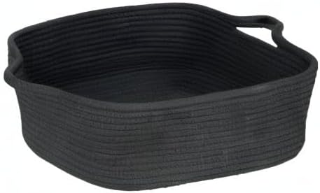 Woven Cotton Rope Storage Basket / Black