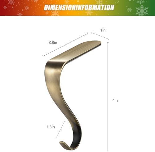 Stocking Holders for Mantle,Christmas Stocking Hooks for Fireplace