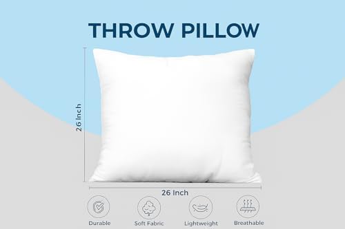 Utopia Bedding Throw Pillows, Decorative 26x26 Pillow Inserts, Set of 4