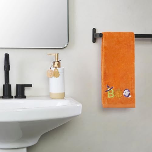SKL Home Halloween Boo Hand Towel Set-2pc, 100% Cotton, Embroidered, Orange