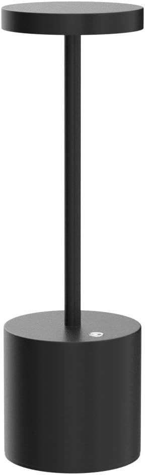 2Pack Cordless Table Lamp, Rechargeable LED Battery 5000mAh Metal USB Portable Powered Desk Lamp, 3 Levels Brightness