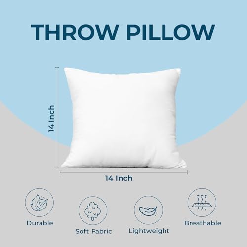 Utopia Bedding Throw Pillows, 14x14 Pillow Inserts, Pack of 1, White
