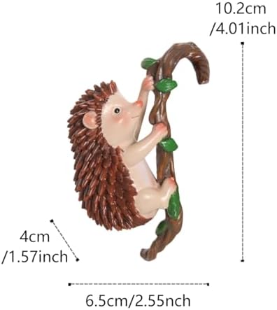 Hedgehog Figure Plant Pot Hanger, Turtle Flower Pot Hugger, Resin Tortoise Statue, Funny Pot Huggers for Planters, Cute Climbing Animal Flower Pot Hugger, Garden Fence Balcony Patio Yard (HEDGEHOG)