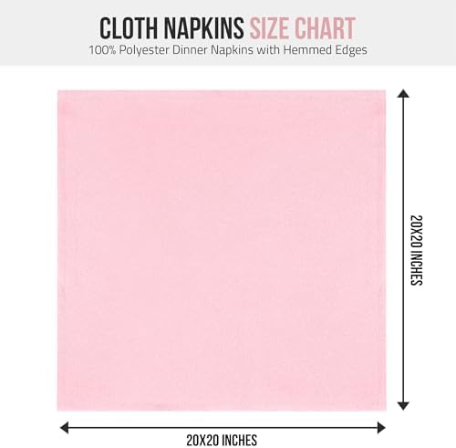 Utopia Home [12 Pack, Pink] Cloth Napkins 20x20 Inches, 100% Polyester