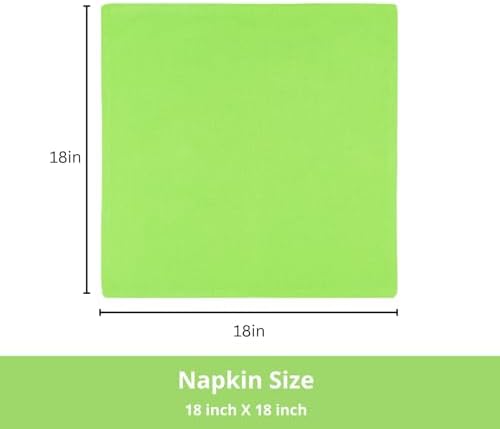 PurpleEssences Cloth Dinner Napkins 18x18 in Set of 12 - Apple Green