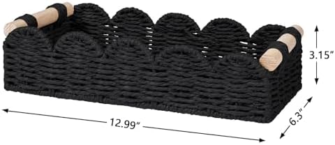 CubesLand Toilet Paper Storage Basket Organizer, Small Wicker Decor Basket