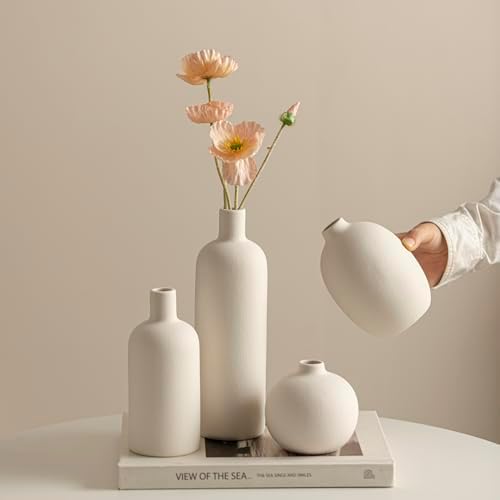 Modern Ceramic Vase Set / White