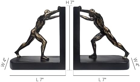 Bookends / Man Decorative Book Ends / Push Man