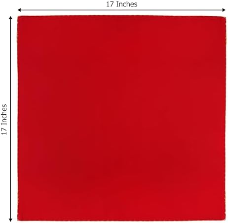 COTTON CRAFT Red Cloth Napkins with Gold Trim - 12 Pack Christmas Napkins