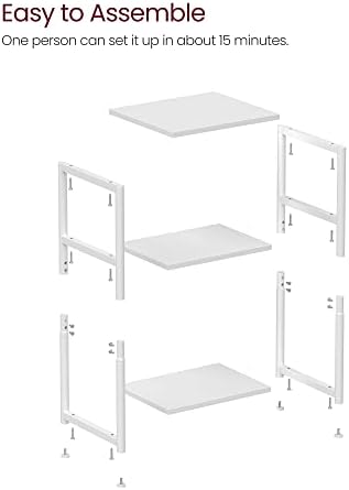 VASAGLE Side Table, Small End Table, Tall Nightstand, Steel Frame