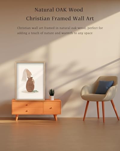 KensTro 16x20 Oak Framed Potter and Clay Christian Wall Art