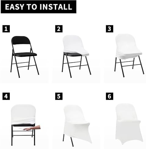 HAINARverS Stretch Spandex Folding Chair Covers 50PCS White
