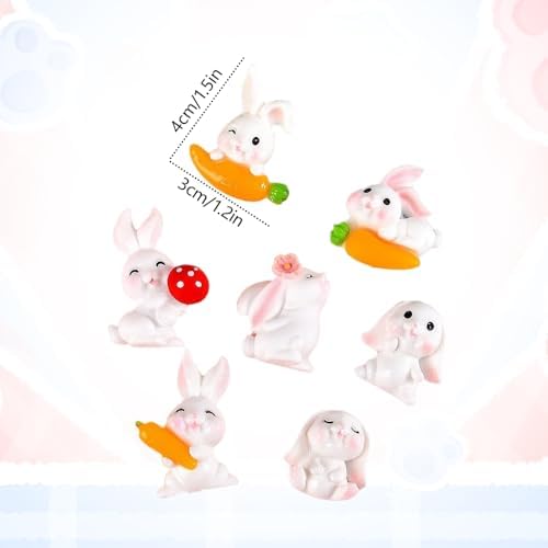 Easter Mini Bunny Decorations, Resin Rabbit with Carrot Vase Fillers, 50 Pieces, 1.57x1.2 inches,for Centerpieces Table Decorations,Table Scatters (Orange)