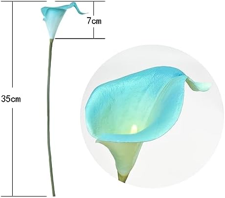 Letjolt Artificial Calla Lily Peacock Blue Flowers 20 Pieces