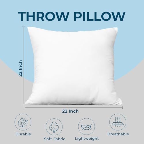 Utopia Bedding Throw Pillows, 22x22 Pillow Inserts, Pack of 1, White