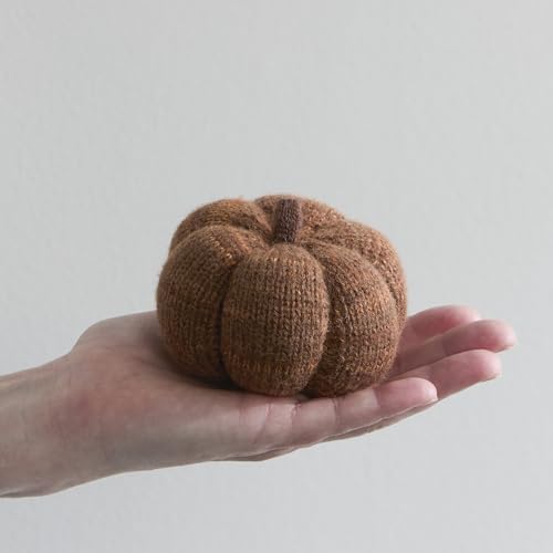 Set of 3 Multi-size Cozy Knit Pumpkins (Orange Large Multi-size set)