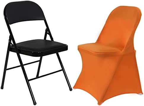 HAINARverS Folding Chair Covers for Wedding, 10pcs Orange