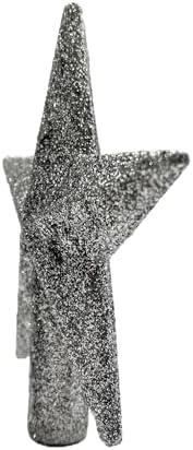 Kurt Adler 4" Petite Treasures Silver Glittered Mini Star Christmas Tree Topper - Unlit