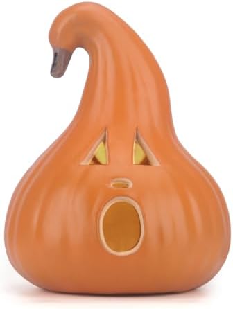 12" Jack O' Lantern - Halloween Pumpkin Decoration - Shatterproof Waterproof Pumpkin Safe for Indoor Outdoor - Perfect Halloween Party Favors - 12 Inch