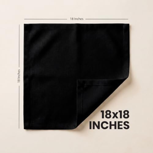 Bulk 288-Pack Cloth Napkins, 18"x18", Wrinkle Resistant, Sturdy, Black