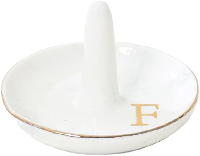 Personalised Marble Letter Ring Dish Holder / F