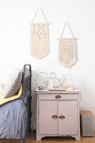 Macrame Wall Hanging Boho Wall Art Decor Woven Chic Bohemian Room Decor / Small / Set of 2