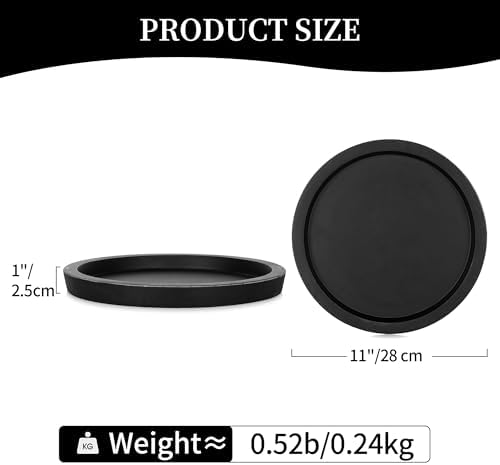 Wooden Tray / Candle Holder Plate Round Decorative Serving Tray / Black