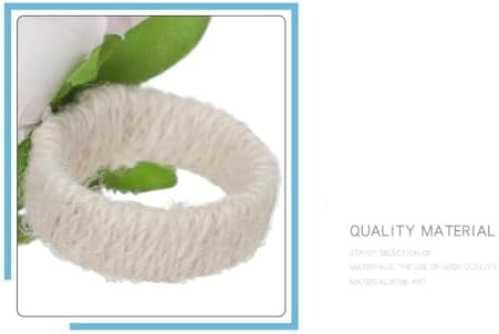 Flower Napkin Rings Set of 6 Floral Napkin Rings Rose Napkin Holder Handcraft Flower Napkin Ring Dinner Table Decoration for Wedding Banquet Birthday Party Christmas