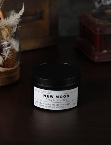 NEW Moon Handmade Candle, New Beginnings, Ritual Energy Gift, Intention De-Stress Good Fortune, Success Protection