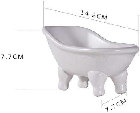 Ceramic Clawfoot Bathtub Bar Soap Dish / White
