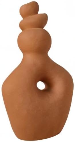Terracotta Twist Ceramic Stoneware Vase / Teracotta / 13.4 Inch / 13.5 Inch