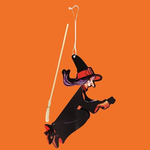 Needzo Halloween Party Decorations, Orange Hanging Honeycomb Witch Cutouts, Festive Paper Accessories, 12 Inches