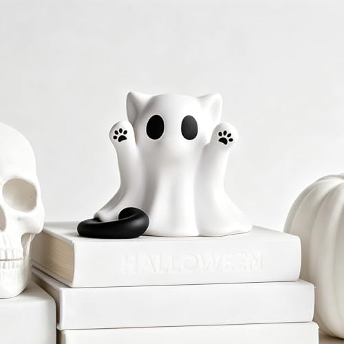1 Pcs Halloween Ghost Figurine Spooky Unique Cat Mini Figurines