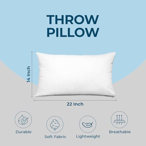 Utopia Bedding Throw Pillows, 14x22 Pillow Inserts, Pack of 1, White