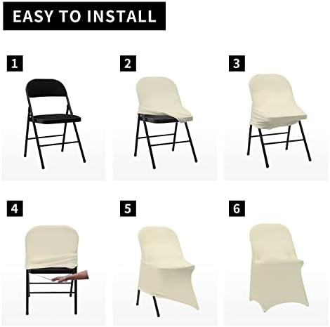 HAINARverS Folding Chair Covers for Wedding, 10pcs Ivory