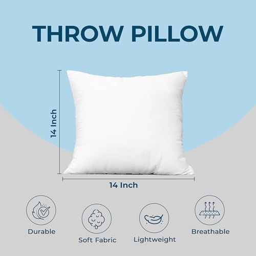 Utopia Bedding Throw Pillows, Decorative 14x14 Pillow Inserts, Set of 4