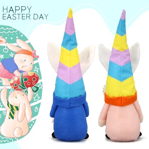 Lovinland Easter Decorations for Home - Spring Bunny Gnomes Decor
