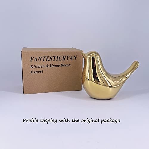 FANTESTICRYAN Small Birds Statues Home Decor, Modern Style, Gold, XL