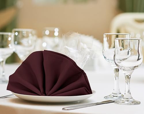 Utopia Home [24 Pack, Burgundy] Cloth Napkins 17x17 Inches, 100% Polyester