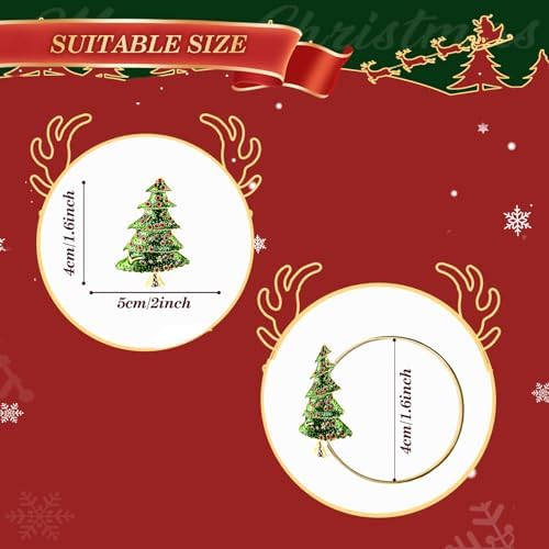 KPOSIYA Christmas Tree Napkin Rings Set of 6, Metal Gold Napkin Holder