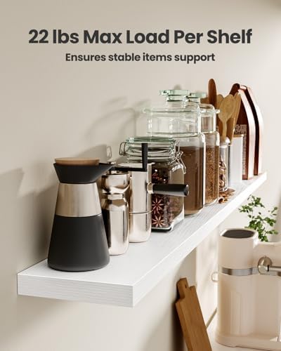 Amada 23.6" Floating Shelves for Wall Decor & Storage, Set of 3, White