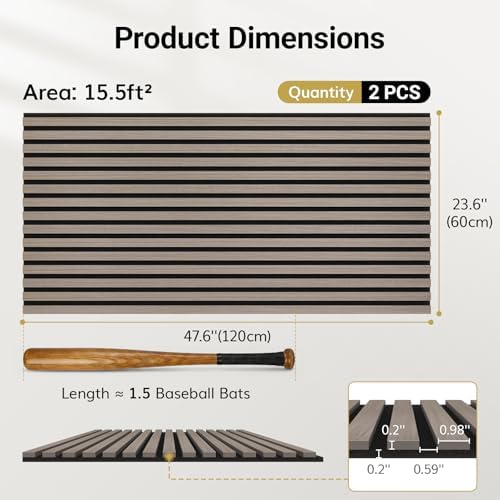 TONOR Wood Wall Panels for Interior Wall Decor-2 Pack 47.2" x 23.6"