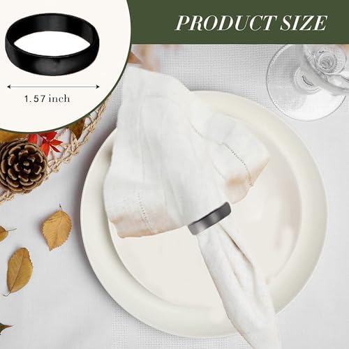 Black Napkin Rings-10 Pcs Stainless Steel Napkin Rings